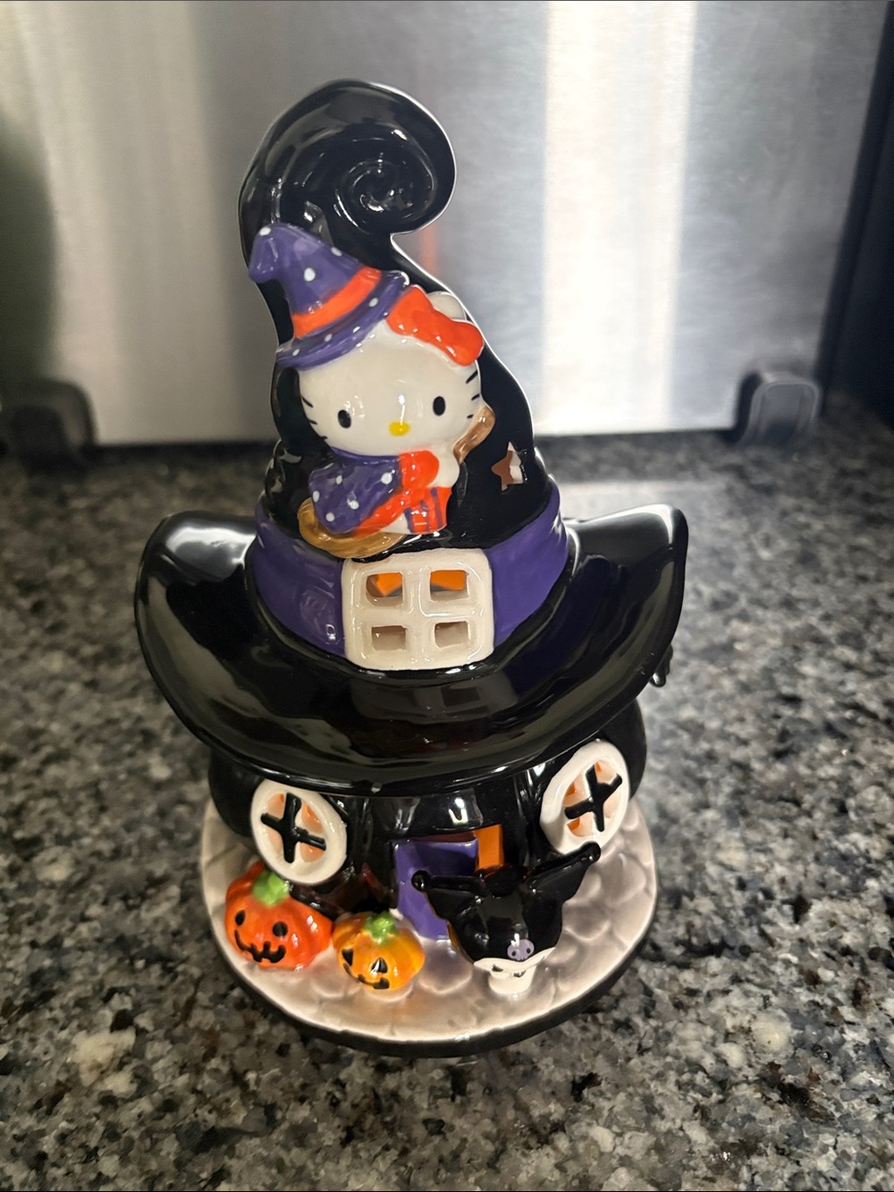 Sanrio Halloween Witch Hat Figurine in Black, Purple and Orange
